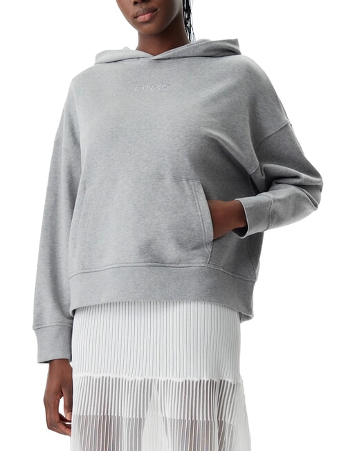 PINKO MAKAMBA Felpa con cappuccio grigio pioggerella - Felpe Donna