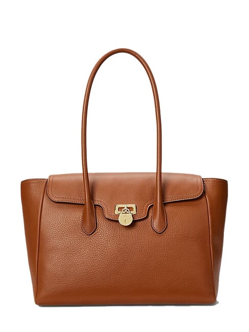 RALPH LAUREN TANNER Borsa a spalla grande in pelle lauren tan2 - Borse Donna