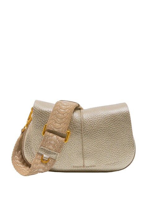 GIANNI CHIARINI HELENA ROUND Borsa in pelle con doppia tracolla light gold - Borse Donna