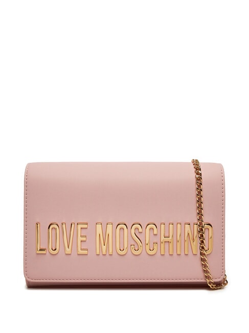 LOVE MOSCHINO GOLD LETTERING Chain Pochette con tracolla rosa - Borse Donna