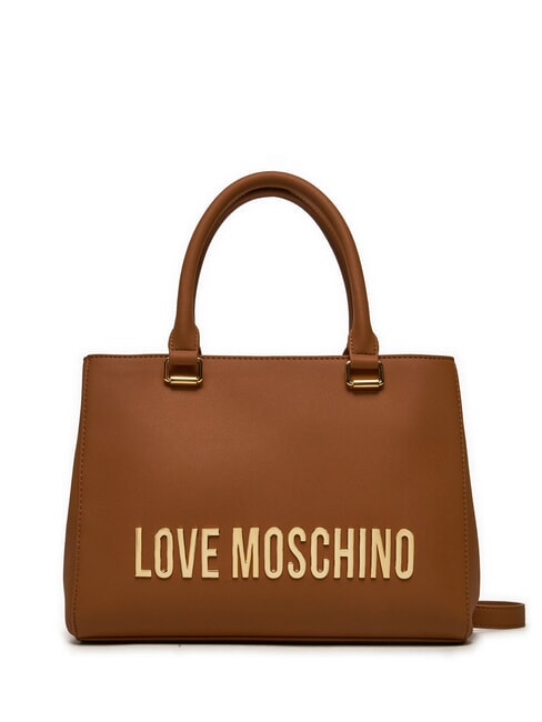 LOVE MOSCHINO LETTERING LOGO Borsa a mano, con tracolla noce - Borse Donna