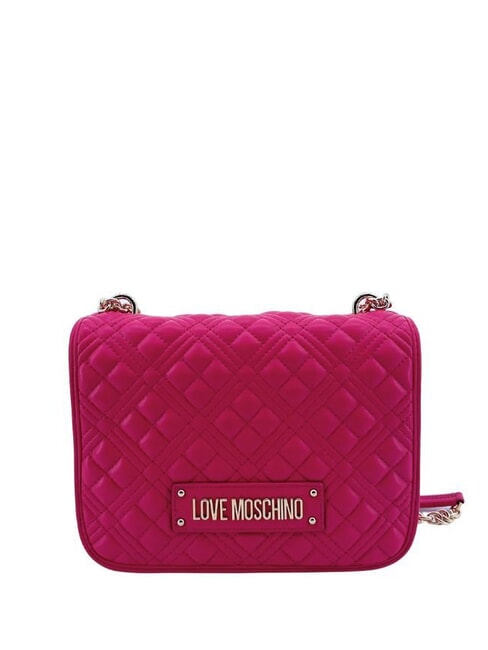 LOVE MOSCHINO QUILTED GOLD CHAIN Borsa a spalla / a tracolla magenta - Borse Donna