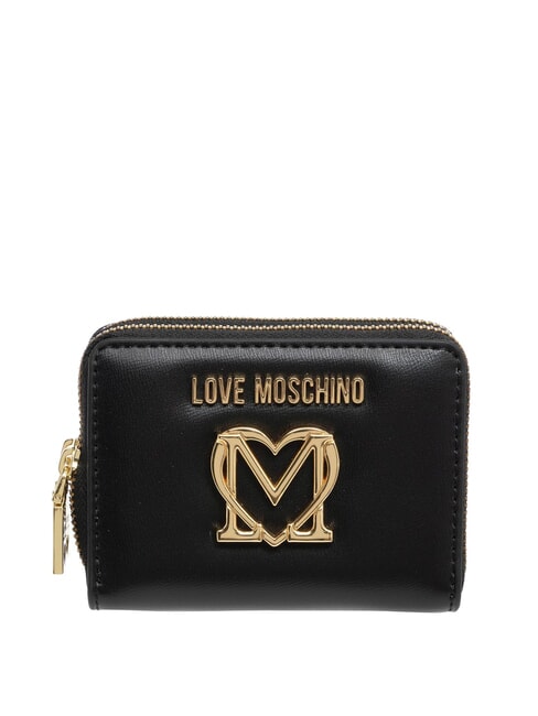 LOVE MOSCHINO GOLDEN HEART  Portafoglio zip around Nero - Portafogli Donna