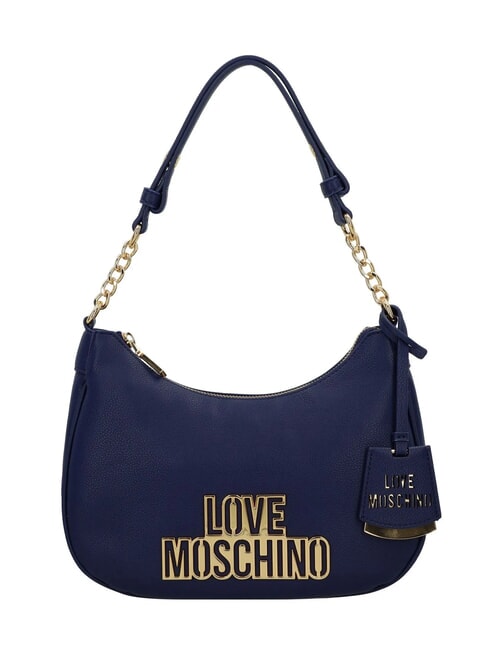 LOVE MOSCHINO METALLIC LOGO Borsa a spalla blu - Borse Donna
