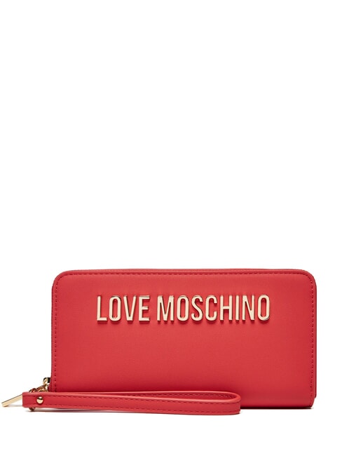 LOVE MOSCHINO LETTERING Portafoglio con polsierina ROSSO - Portafogli Donna