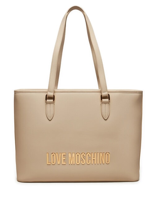 LOVE MOSCHINO LOGO LETTERING Shopper a spalla avorio - Borse Donna