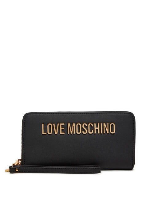 LOVE MOSCHINO LETTERING Portafoglio con polsierina Nero - Portafogli Donna