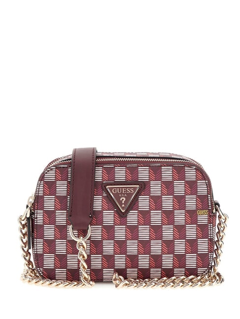 GUESS G WAVE  Mini Camera Bag a tracolla claret logo - Borse Donna