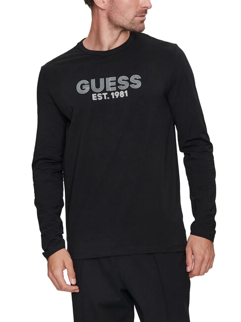 GUESS CLASSIC Maglia manica lunga con stampa jetbla - Maglie Uomo
