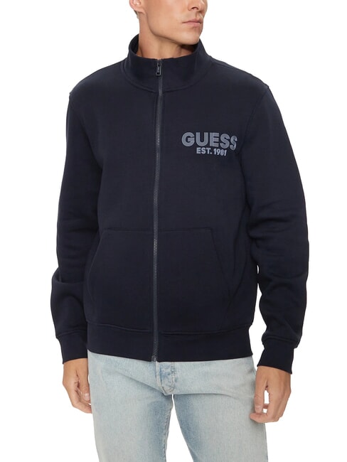 GUESS CLASSIC Felpa full zip a collo alto smartblue - Felpe Uomo