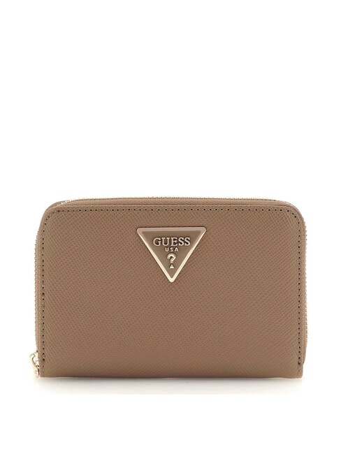 GUESS LAUREL  Portafoglio zip around medio dark taupe - Portafogli Donna