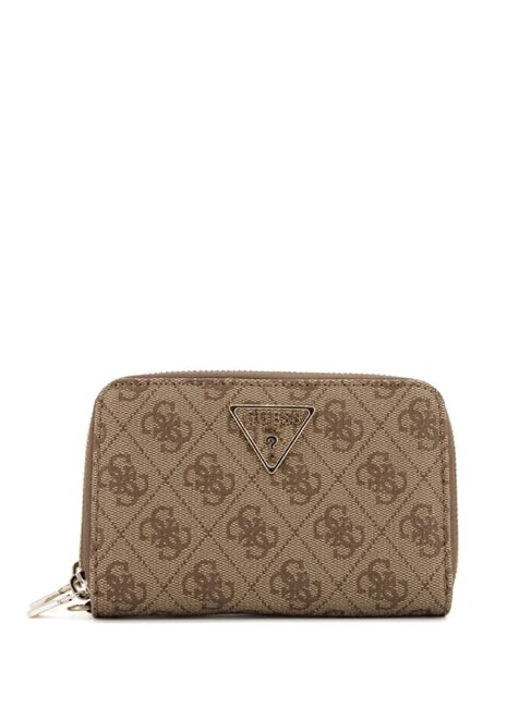 GUESS LAUREL  Portafoglio Zip Around Medio LATTE LOGO - Portafogli Donna
