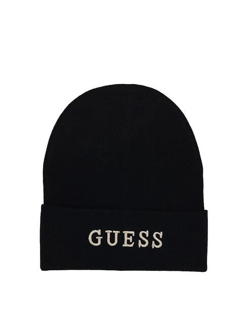 GUESS LOGO Berretto con risvolto NERO - Cappelli