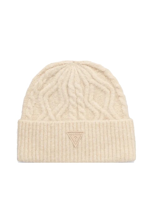 GUESS KNITTED Berretto a trecce con risvolto avorio - Cappelli