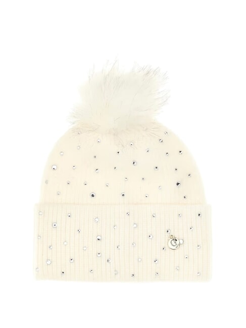 GUESS STRASS Berretto con pon pon OFFWHITE - Cappelli