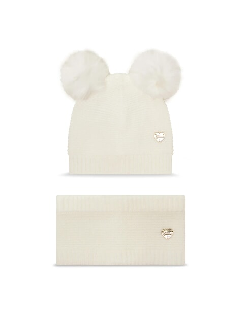 GUESS KIDS Set cappello e sciarpa cremwhi - Cappelli Bambini