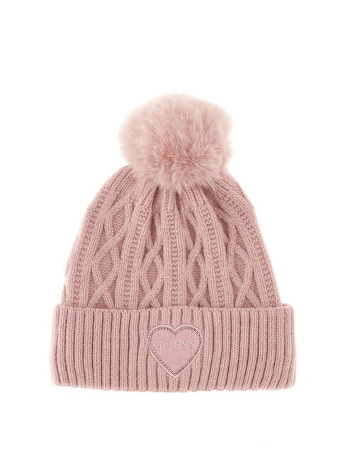 GUESS KIDS Cappello a trecce con pon pon pink roses - Cappelli Bambini