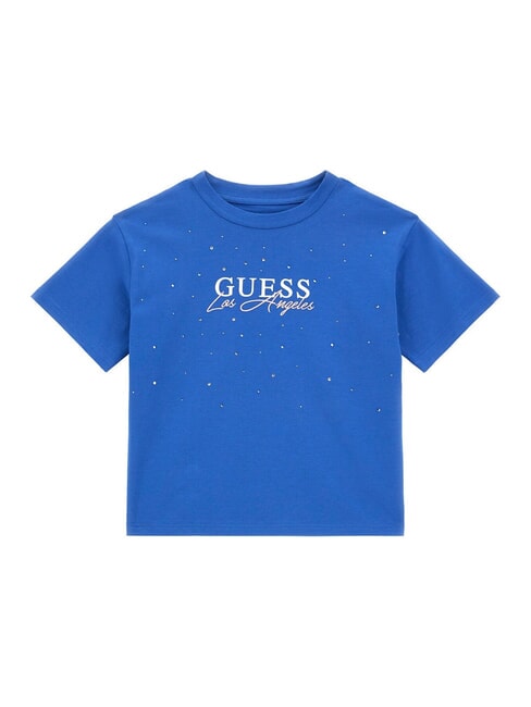 GUESS KIDS T-shirt con stampa e strass blue yves - T-shirt Bambino