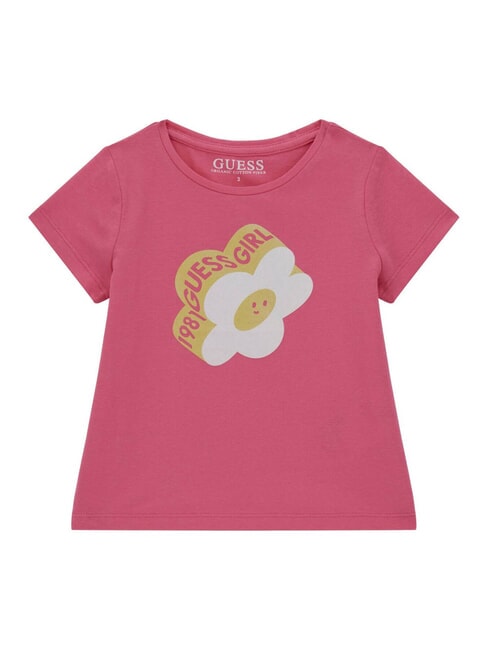 GUESS KIDS T-shirt con stampa fiorellino caramel rose - T-shirt Bambino