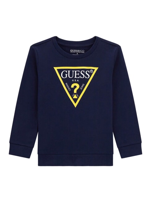 GUESS CORE KIDS Felpa girocollo con logo triangolo deck blue - Felpe Bambini