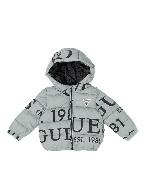 GUESS KIDS Piumino con cappuccio stampa logo green balsam - Giacche Bambini