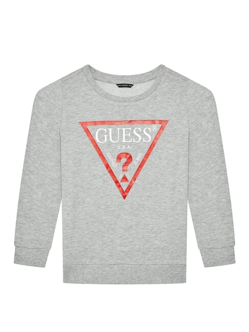 GUESS CORE KIDS Felpa girocollo con logo triangolo light heather grey - Felpe Bambini