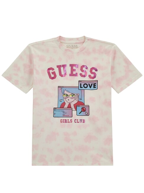 GUESS KIDS T-shirt a fantasia con stampa pink tie dye - T-shirt Bambino