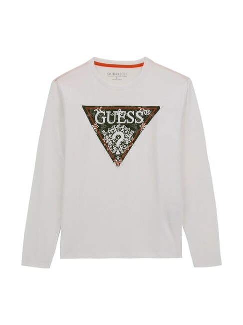 GUESS KIDS T-shirt con patch logo purwhite - T-shirt Bambino