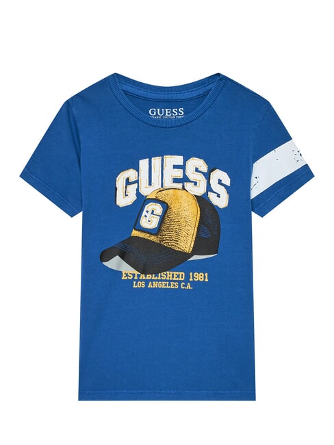 GUESS KIDS T-shirt stampa cappello baseball royal cobalt - T-shirt Bambino