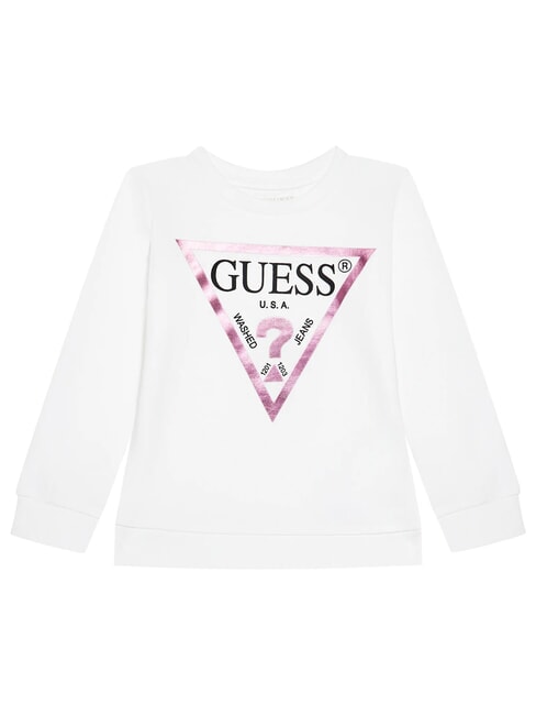 GUESS CORE KIDS Felpa a girocollo con stampa true white a000 - Felpe Bambini