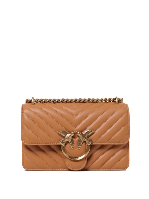 PINKO MINI LOVE BAG Borsa one chevron torrone-antique gold - Borse Donna