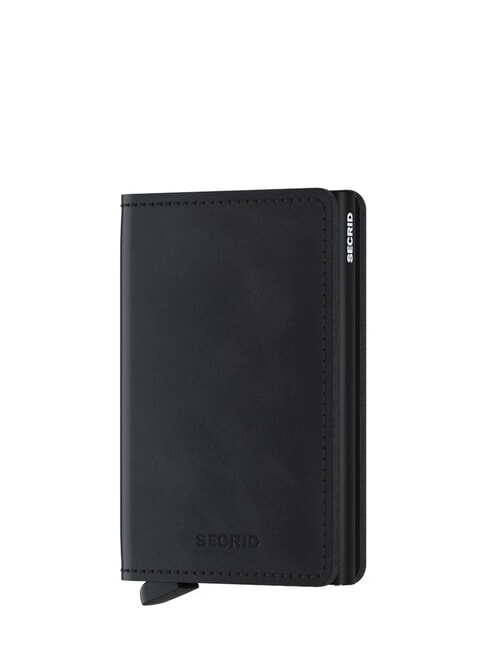 SECRID VINTAGE  Portafoglio slim in pelle black - Portafogli Uomo
