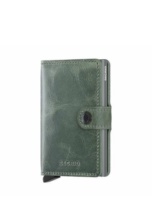 SECRID VINTAGE  Portafoglio in pelle con portacard in alluminio sage - Portafogli Uomo
