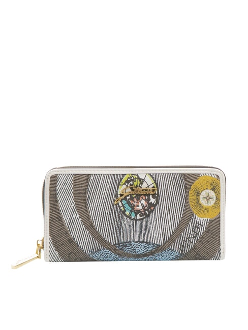 GATTINONI PLANETARIUM Portafoglio grande zip around luna/ white - Portafogli Donna