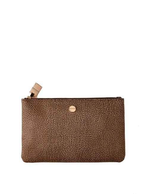 BORBONESE VITE COATED Bustina in tessuto goffrato op/natu - Bustine & Necessaire