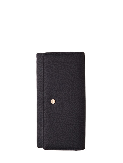 BORBONESE CLASSICA Portafoglio grande con patta dark black - Portafogli Donna
