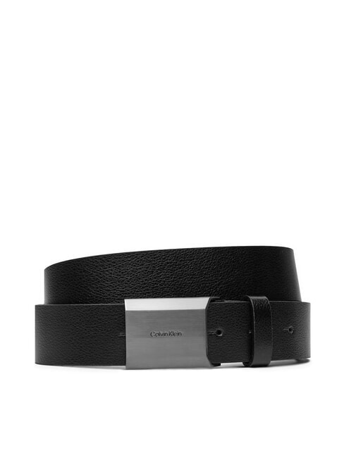 CALVIN KLEIN BELEVED PLAQUE Cintura regolabile con placca ck black - Cinture