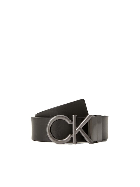 CALVIN KLEIN CK METAL BOMBE MONO Cintura reversibile e regolabile ck black smooth/classic mono - Cinture