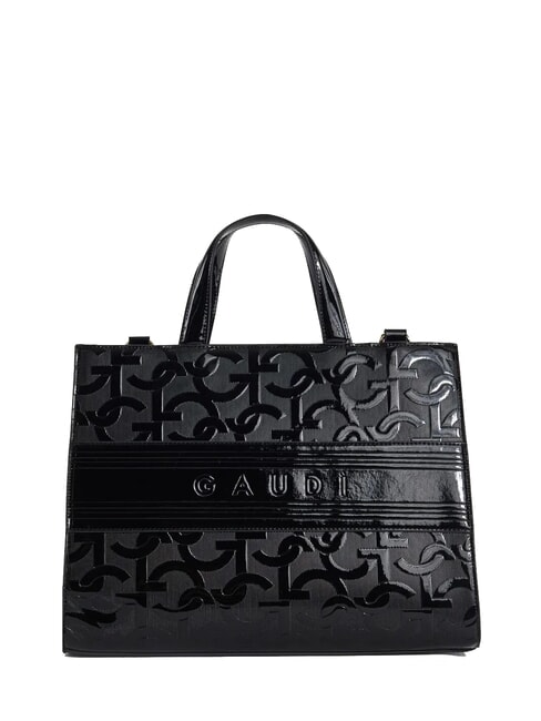 GAUDÌ ADA LAK Borsa logo all over effetto vernice NERO - Borse Donna