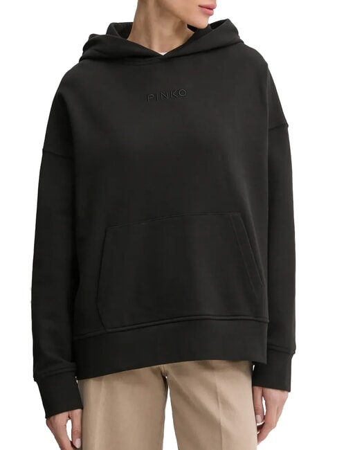 PINKO MAKAMBA Felpa con cappuccio nero limousine - Felpe Donna