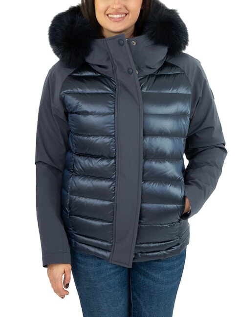 COLMAR PURENESS Piumino bi-material con cappuccio navy blue - Piumini Donna
