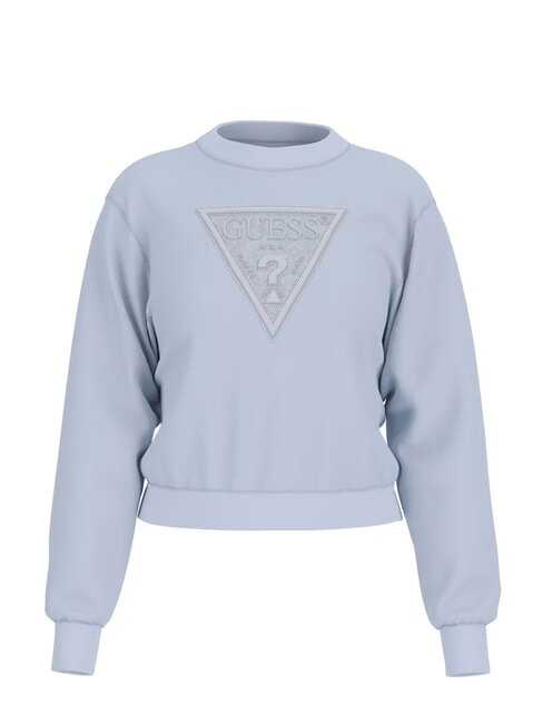 GUESS TRIANGLE FLECEE  Felpa sky high - Felpe Donna