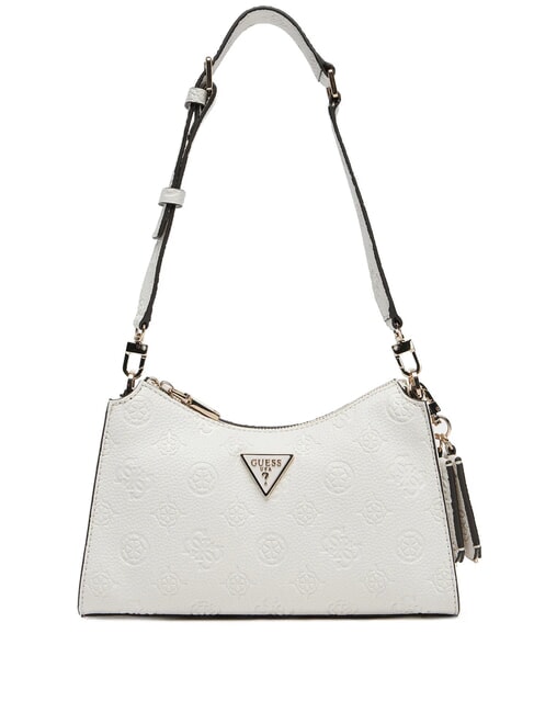 GUESS CRESIDIA Embossed logo shoulder bag OFFWHITE - Borse Donna