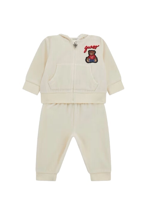 GUESS KIDS Set in ciniglia maglia e pantaloni salt white - Tutine e completi per neonati