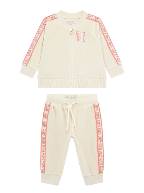 GUESS KIDS Set tuta maglia e pantaloni cremwhi - Tutine e completi per neonati