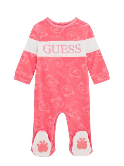 GUESS KIDS Tuta da neonato in ciniglia fuchsia lipstick - Tutine e completi per neonati