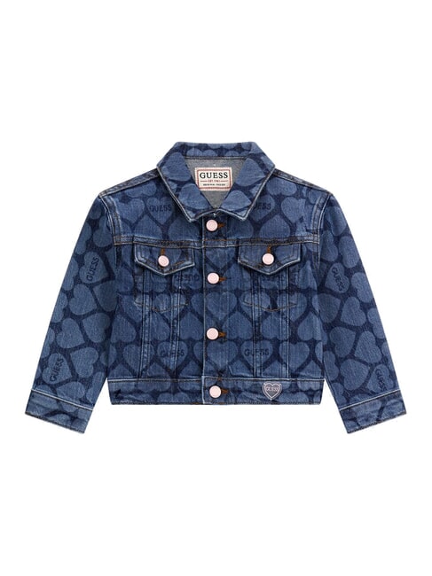GUESS KIDS Giubbino in denim blue heart laser was - Giacche Bambini