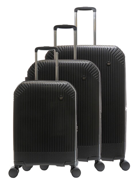 LESAC LIGHT POP 2 Set 3 trolley: cabin, medio e grande espandibili black - Set Trolley