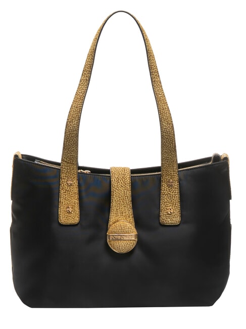 BORBONESE ECLIPSE Shopping Bag nero/op naturale - Borse Donna