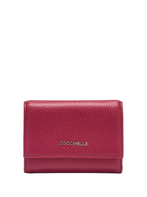 COCCINELLE METALLIC SOFT  Portafoglio piccolo in pelle sangria - Portafogli Donna